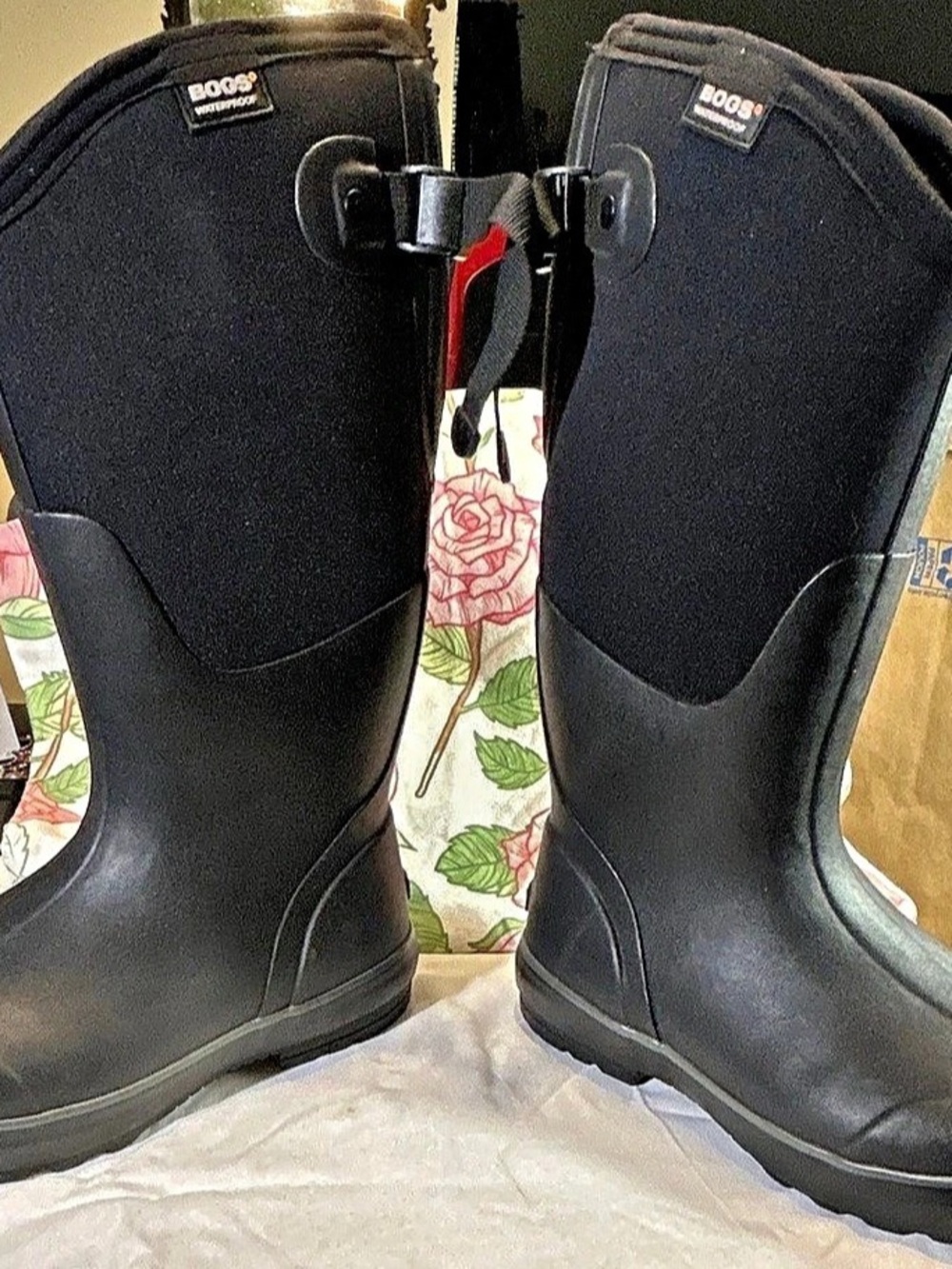 Bogs Neo-Tech Black
Waterproof Neoprene Knee
High Rain Boots Women's US 8 EU 39
